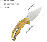 Kubey Ceto Camp Linerlock Ultem KU181C - Ultem Handle With 14C28N Sandvik Clip Point Blade And Pocket Clip by Kubey