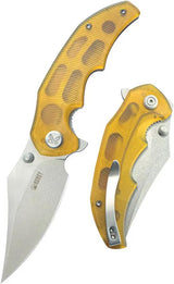 Kubey Ceto Camp Linerlock Ultem KU181C - Ultem Handle With 14C28N Sandvik Clip Point Blade And Pocket Clip by Kubey