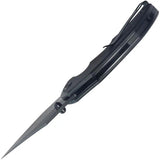 Kubey Ceto Camp Linerlock Knife - 3.5 Inch Black Stonewash Clip Point Blade, Black G10 Handle by Kubey