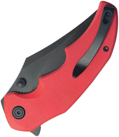 Kubey Ceto Camp Linerlock Red G10 KU181E - 3.5 Inch Clip Point Blade in 14C28N Sandvik Steel by Kubey