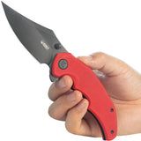 Kubey Ceto Camp Linerlock Red G10 KU181E - 3.5 Inch Clip Point Blade in 14C28N Sandvik Steel by Kubey