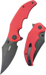 Kubey Ceto Camp Linerlock Red G10 KU181E - 3.5 Inch Clip Point Blade in 14C28N Sandvik Steel by Kubey