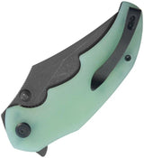 Kubey Ceto Camp Linerlock Jade KU181F - Jade G10 Handle With 3.5 Inch Clip Point Blade 14C28N Sandvik Stainless by Kubey