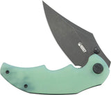 Kubey Ceto Camp Linerlock Jade KU181F - Jade G10 Handle With 3.5 Inch Clip Point Blade 14C28N Sandvik Stainless by Kubey