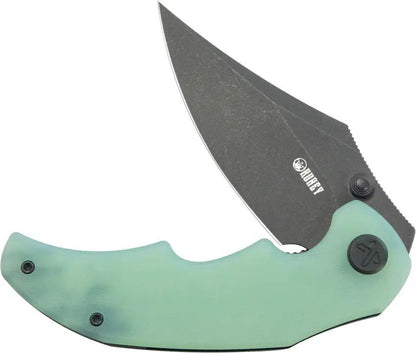 Kubey Ceto Camp Linerlock Jade KU181F - Jade G10 Handle With 3.5 Inch Clip Point Blade 14C28N Sandvik Stainless by Kubey