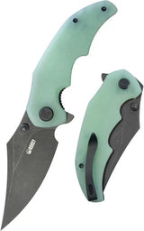 Kubey Ceto Camp Linerlock Jade KU181F - Jade G10 Handle With 3.5 Inch Clip Point Blade 14C28N Sandvik Stainless by Kubey