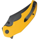 Kubey Ceto Camp Linerlock - Yellow G10 Handle With 14C28N Sandvik Clip Point Blade by Kubey