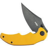 Kubey Ceto Camp Linerlock - Yellow G10 Handle With 14C28N Sandvik Clip Point Blade by Kubey