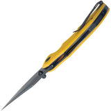 Kubey Ceto Camp Linerlock - Yellow G10 Handle With 14C28N Sandvik Clip Point Blade by Kubey