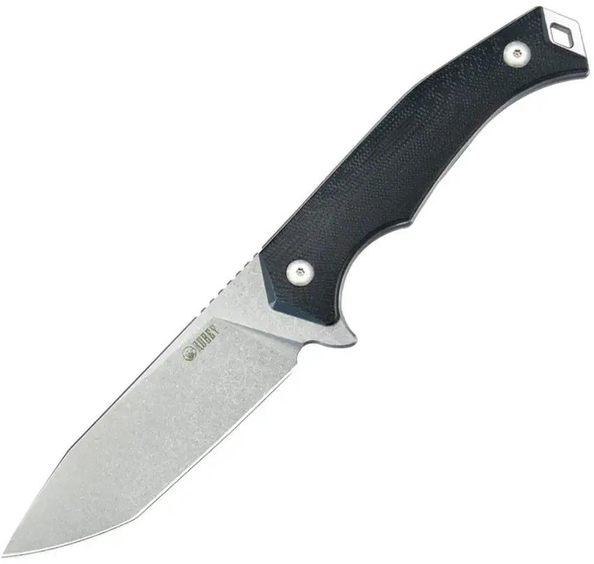 Kubey Swordfish Fixed Blade KU184E - 5 Inch 14C28N Sandvik Stainless Tanto Blade Black G10 Handle by Kubey