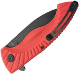 Kubey Timberwolf Linerlock Red KU208I - 3.5 Inch Black Stonewash Blade Red G10 Handle Extended Tang Pocket Clip by Kubey