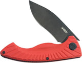 Kubey Timberwolf Linerlock Red KU208I - 3.5 Inch Black Stonewash Blade Red G10 Handle Extended Tang Pocket Clip by Kubey