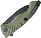 Kubey Timberwolf Linerlock OD KU208J - Durable 3.5in 14C28N Sandvik Blade OD Green G10 Handle Extended Tang by Kubey
