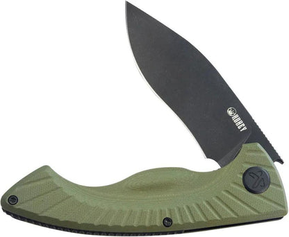 Kubey Timberwolf Linerlock OD KU208J - Durable 3.5in 14C28N Sandvik Blade OD Green G10 Handle Extended Tang by Kubey
