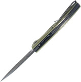 Kubey Timberwolf Linerlock OD KU208J - Durable 3.5in 14C28N Sandvik Blade OD Green G10 Handle Extended Tang by Kubey