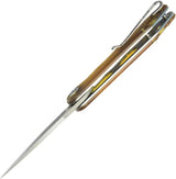 Kubey Mizo Linerlock Ultem KU2101G - Ultem Handle, Satin 14C28N Sandvik Blade, Extended Tang by Kubey
