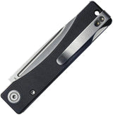 Kubey Akino Lockback KU2102A - Bead Blast 14C28N Sandvik Stainless Blade Black G10 Handle Lanyard Hole Pocket Clip by Kubey