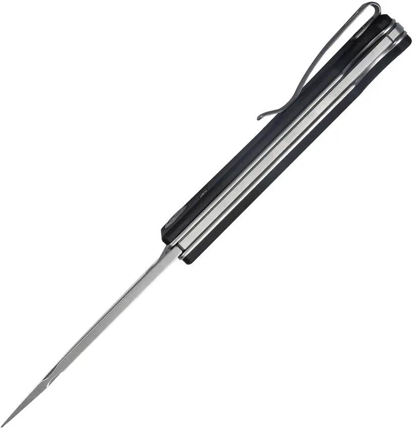 Kubey Akino Lockback KU2102A - Bead Blast 14C28N Sandvik Stainless Blade Black G10 Handle Lanyard Hole Pocket Clip by Kubey