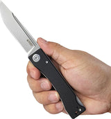 Kubey Akino Lockback KU2102A - Bead Blast 14C28N Sandvik Stainless Blade Black G10 Handle Lanyard Hole Pocket Clip by Kubey