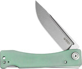 Kubey Akino Lockback Knife - Jade G10 Handle And 3-Inch Bead Blast 14C28N Blade, Lanyard Hole And Pocket Clip by Kubey