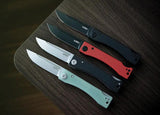 Kubey Akino Lockback Knife - Jade G10 Handle And 3-Inch Bead Blast 14C28N Blade, Lanyard Hole And Pocket Clip by Kubey