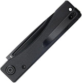Kubey Akino Lockback Blackout KU2102D - 3In Black Stonewash Blade, 4In Closed, G10 Handle, Lanyard Hole, Pocket Clip by Kubey