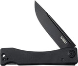 Kubey Akino Lockback Blackout KU2102D - 3In Black Stonewash Blade, 4In Closed, G10 Handle, Lanyard Hole, Pocket Clip by Kubey