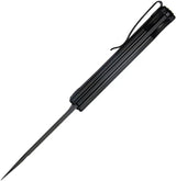 Kubey Akino Lockback Blackout KU2102D - 3In Black Stonewash Blade, 4In Closed, G10 Handle, Lanyard Hole, Pocket Clip by Kubey