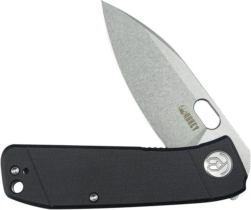 Kubey Hyde Linerlock Knife - Compact 3 Inch Blade With 14C28N Sandvik Stainless Steel And Black G10 Handle by Kubey