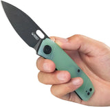 Kubey Hyde Linerlock Jade Black - 14C28N Sandvik Stainless Blade With Jade G10 Handle by Kubey