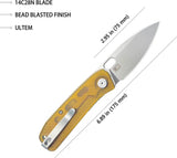Kubey Hyde Linerlock Ultem KU2104I - 14C28N Sandvik Stainless Blade With Ultem Handle Thumb Pull And Pocket Clip by Kubey