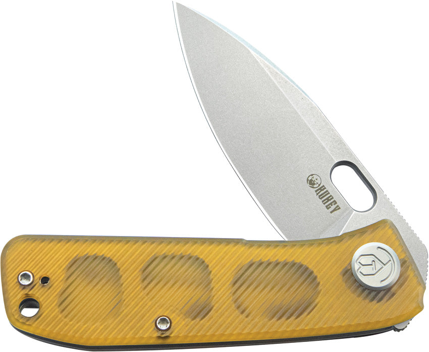 Kubey Hyde Linerlock Ultem KU2104I - 14C28N Sandvik Stainless Blade With Ultem Handle Thumb Pull And Pocket Clip by Kubey