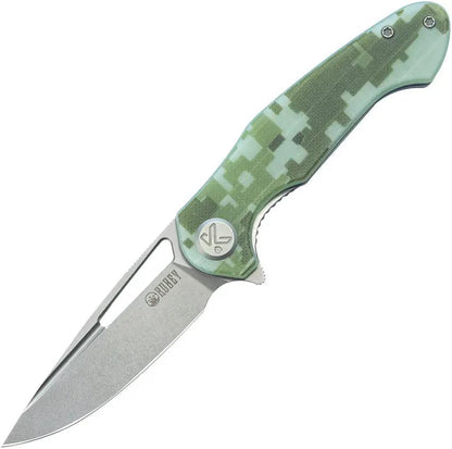 Kubey Dugu Linerlock Camo G10 KU210H - 4 Inch Closed, 3 Inch Stonewash 14C28N Sandvik Blade, Digital Camo G10 Handle by Kubey