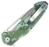 Kubey Dugu Linerlock Camo G10 KU210H - 4 Inch Closed, 3 Inch Stonewash 14C28N Sandvik Blade, Digital Camo G10 Handle by Kubey