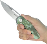 Kubey Dugu Linerlock Camo G10 KU210H - 4 Inch Closed, 3 Inch Stonewash 14C28N Sandvik Blade, Digital Camo G10 Handle by Kubey