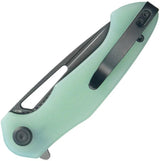 Kubey Dugu Linerlock Jade G10 KU210K - 3 Inch BlackWash Blade 14C28N Sandvik Stainless With Thumb Pull by Kubey