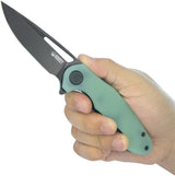 Kubey Dugu Linerlock Jade G10 KU210K - 3 Inch BlackWash Blade 14C28N Sandvik Stainless With Thumb Pull by Kubey