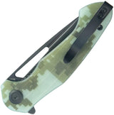 Kubey Dugu Linerlock Camo G10 KU210L - BlackWash 14C28N Sandvik Blade Digital Camo Handle Lightweight EDC by Kubey