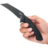Kubey Anteater Linerlock Knife - Blackwash 14C28N Blade With Black G10 Handle Everyday Carry by Kubey