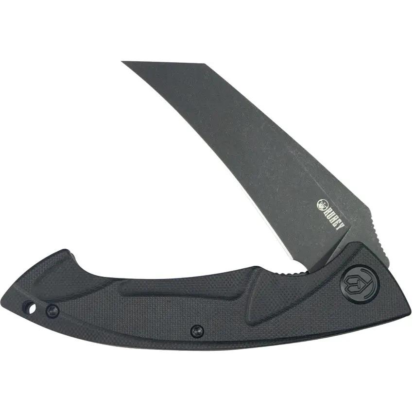 Kubey Anteater Linerlock Knife - Blackwash 14C28N Blade With Black G10 Handle Everyday Carry by Kubey