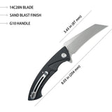 Kubey Anteater Nest Linerlock Black KU212I - Bead Blast Finish 3.5 Inch 14C28N Sandvik Stainless Blade With G10 Handle by Kubey