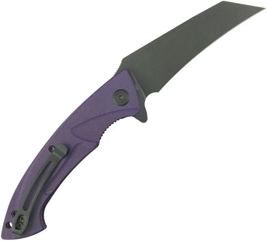 Kubey Anteater Nest Liner Lock Purple KU212M - 3.5in BlackWash 14C28N Blade With Purple G10 Handle by Kubey