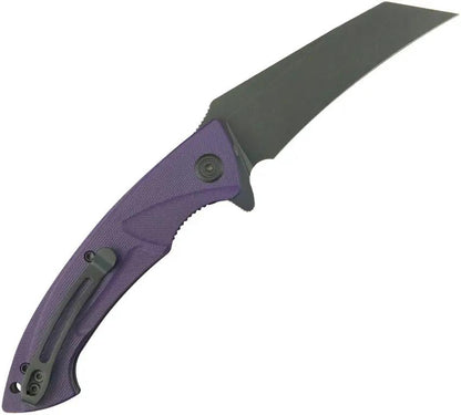 Kubey Anteater Nest Liner Lock Purple KU212M - 3.5in BlackWash 14C28N Blade With Purple G10 Handle by Kubey