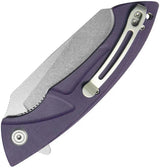 Kubey Anteater Nest Linerlock - Purple G10 Handle and Stonewash 14C28N Blade with Pocket Clip by Kubey