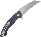 Kubey Anteater Nest Linerlock - Purple G10 Handle and Stonewash 14C28N Blade with Pocket Clip by Kubey