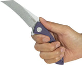 Kubey Anteater Nest Linerlock - Purple G10 Handle and Stonewash 14C28N Blade with Pocket Clip by Kubey