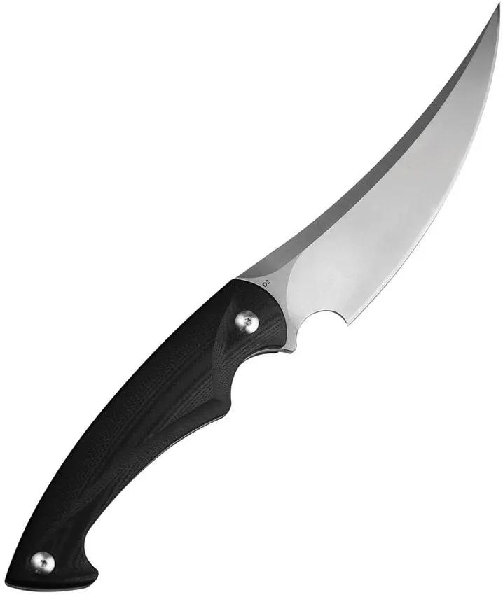 Kubey Scimitar Fixed Blade KU231A - 5.5 Inch D2 Stonewash Blade, Full Tang, Black G10 Handle by Kubey