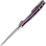 Kubey Nova Framelock KB235D Purple Anodized Titanium Handle 14C28N Sandvik Stainless Blade Extended Tang Pocket Clip by Kubey