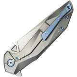 Kubey Nova Framelock Titanium KB235F - Bead Blast 14C28N Sandvik Stainless Blade With Gray Titanium Handle by Kubey