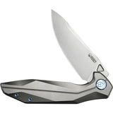 Kubey Nova Framelock Titanium KB235F - Bead Blast 14C28N Sandvik Stainless Blade With Gray Titanium Handle by Kubey